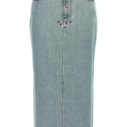 Moschino Blue Cotton Midi Skirt