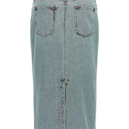 Moschino Blue Cotton Midi Skirt