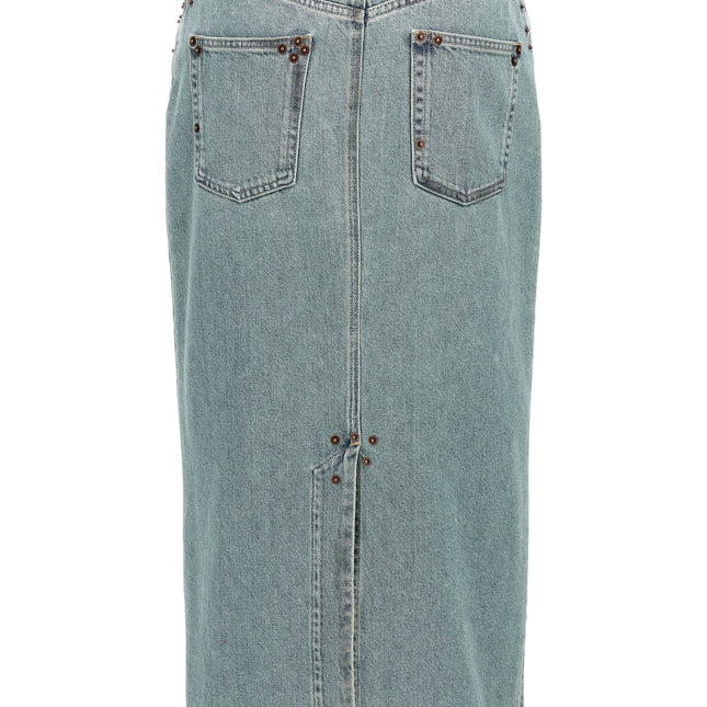 Moschino Blue Cotton Midi Skirt