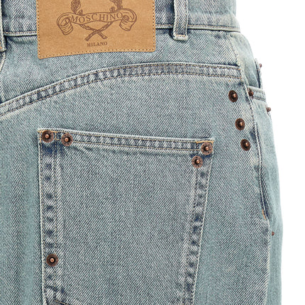 Moschino Blue Cotton Midi Skirt