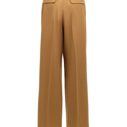 THELATEST Brown Polyester Pants