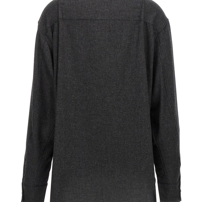 The Andamane Gray Wool Blouse