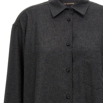 The Andamane Gray Wool Blouse