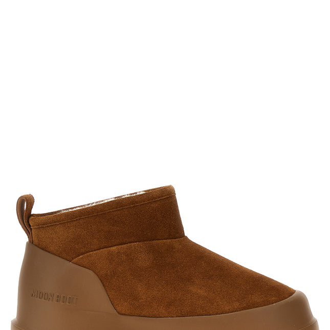 Moon Boot Brown Cowhide Flat Boots