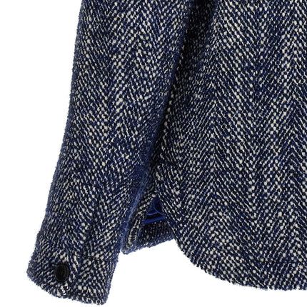 Etro Blue Wool Full-Length Jacket