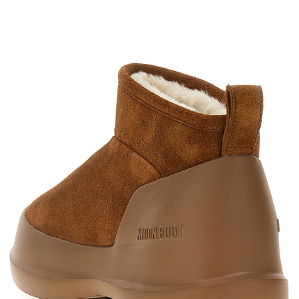 Moon Boot Brown Cowhide Flat Boots
