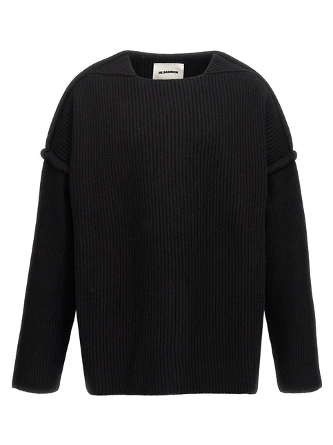 Jil Sander Black Wool Cardigan
