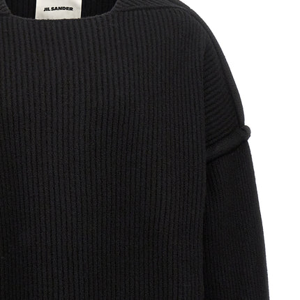 Jil Sander Black Wool Cardigan