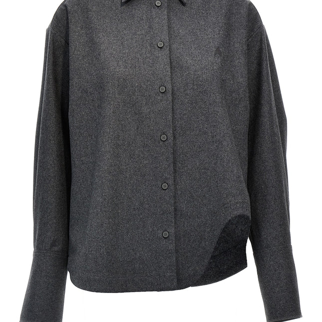 The Attico Gray Wool Blouse