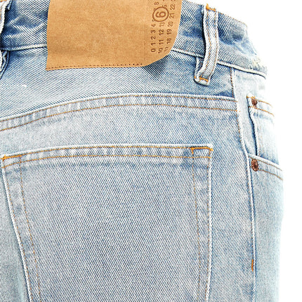 MM6 Maison Margiela Blue Cotton Flared Jeans