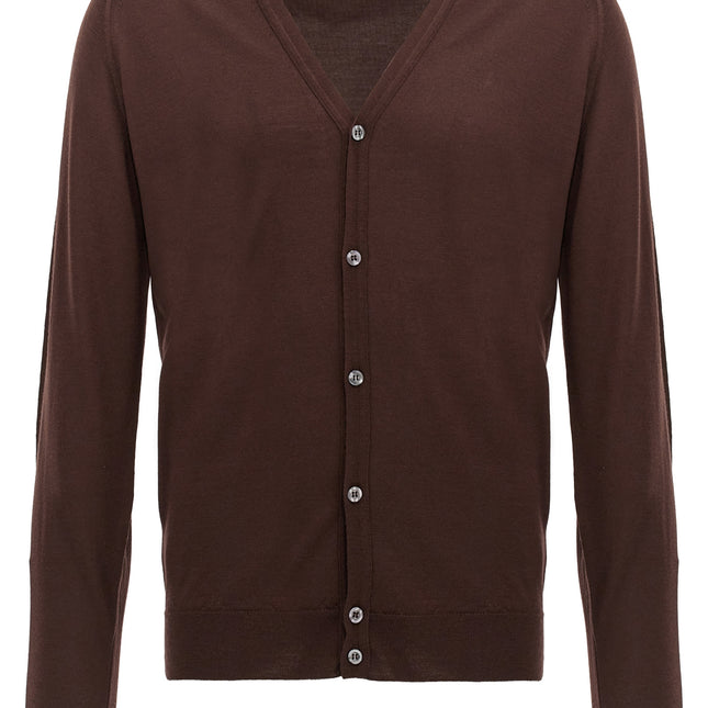 JOHN SMEDLEY Brown Wool Cardigan