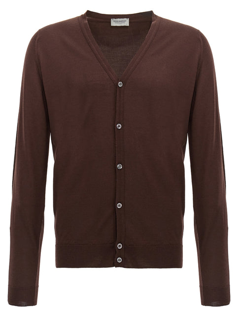 JOHN SMEDLEY Brown Wool Cardigan