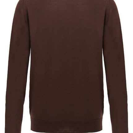 JOHN SMEDLEY Brown Wool Cardigan