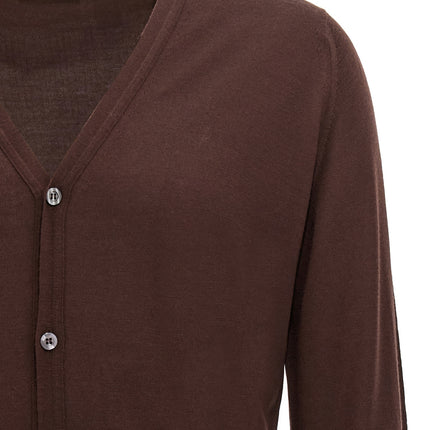 JOHN SMEDLEY Brown Wool Cardigan