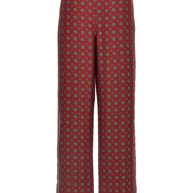 Moschino Bordeaux Silk Casual Pants
