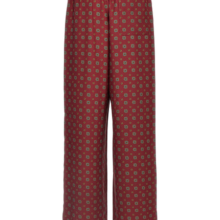 Moschino Bordeaux Silk Casual Pants