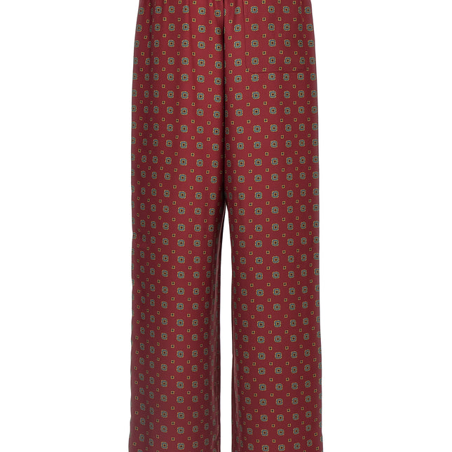 Moschino Bordeaux Silk Casual Pants