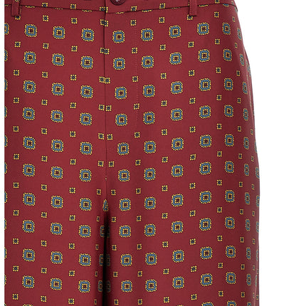 Moschino Bordeaux Silk Casual Pants