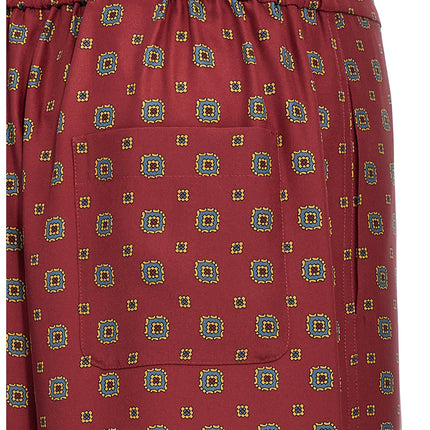 Moschino Bordeaux Silk Casual Pants