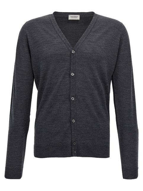 JOHN SMEDLEY Gray Wool Cardigan