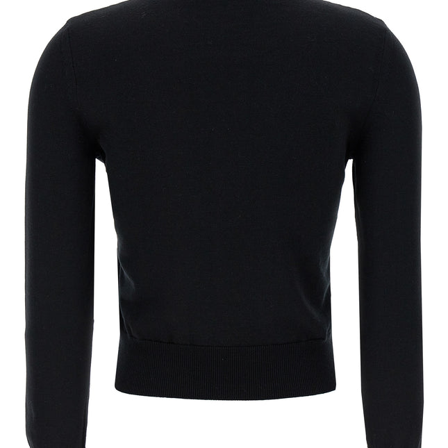 ANTONINO VALENTI Black Merino Wool Cardigan