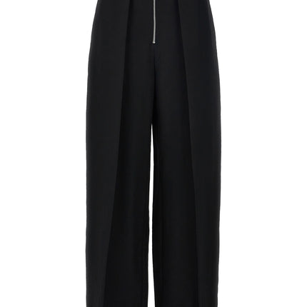 Khaite Black Viscose Casual Pants
