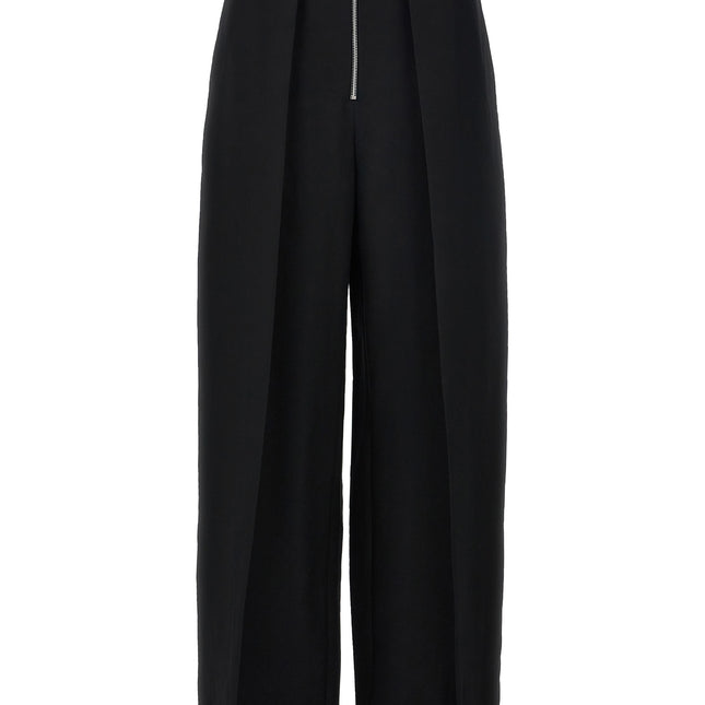 Khaite Black Viscose Casual Pants