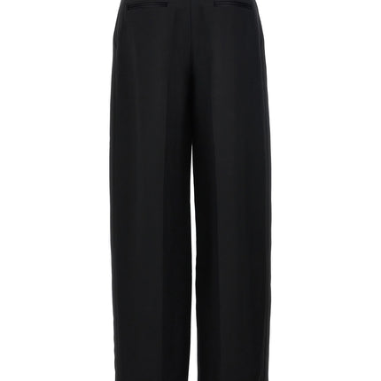 Khaite Black Viscose Casual Pants