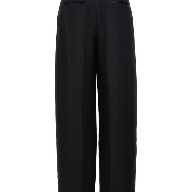 Khaite Black Viscose Casual Pants