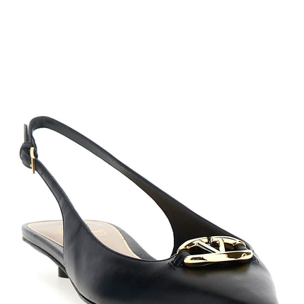 Valentino Garavani Black Calfskin Ballet Flats