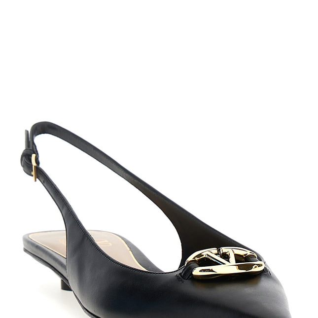 Valentino Garavani Black Calfskin Ballet Flats