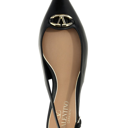 Valentino Garavani Black Calfskin Ballet Flats