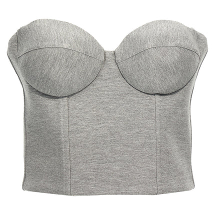 Giuseppe Di Morabito Gray Viscose Sleeveles T-Shirt