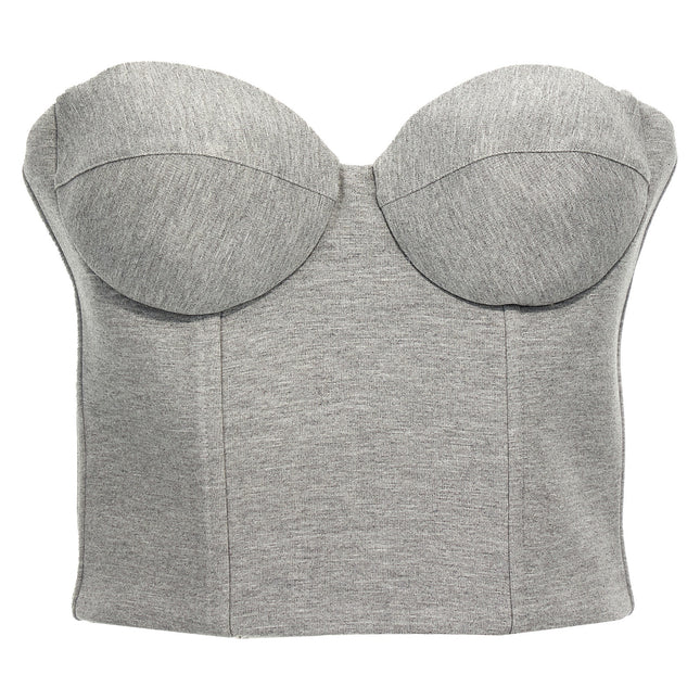 Giuseppe Di Morabito Gray Viscose Sleeveles T-Shirt