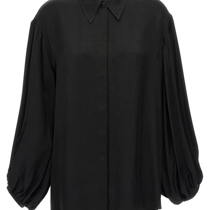 Khaite Black Cupro Blouse