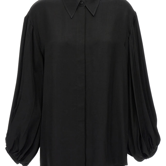 Khaite Black Cupro Blouse