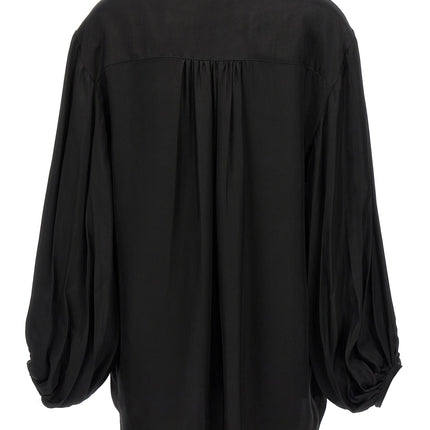 Khaite Black Cupro Blouse