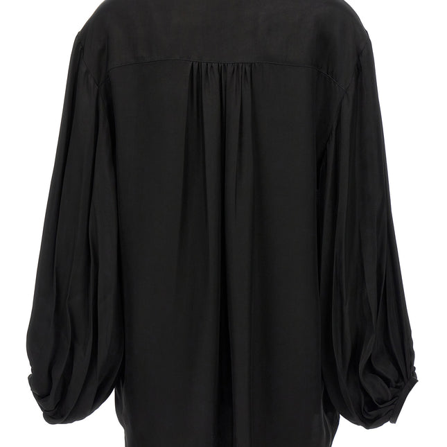 Khaite Black Cupro Blouse