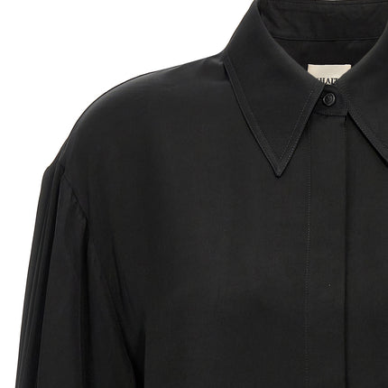 Khaite Black Cupro Blouse