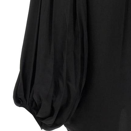 Khaite Black Cupro Blouse