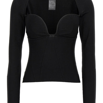 Nensi Dojaka Black Viscose Tank Tops