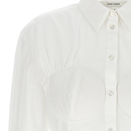 Nensi Dojaka White Cotton Blouse
