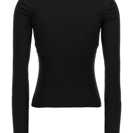 Nensi Dojaka Black Viscose Tank Tops