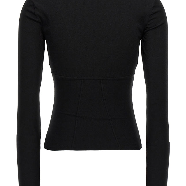 Nensi Dojaka Black Viscose Tank Tops