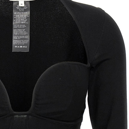 Nensi Dojaka Black Viscose Tank Tops