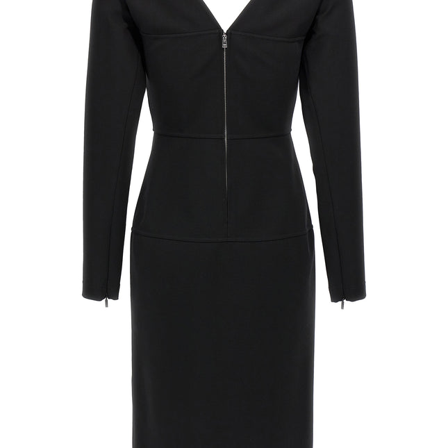 Fendi Black Viscose Midi Dress