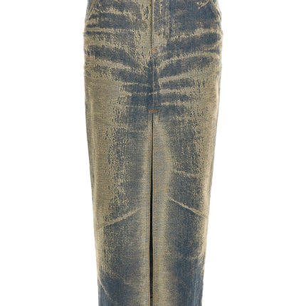 Darkpark Blue Cotton Mini Skirt