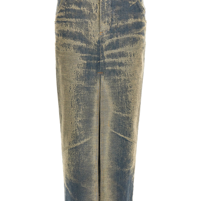 Darkpark Blue Cotton Mini Skirt