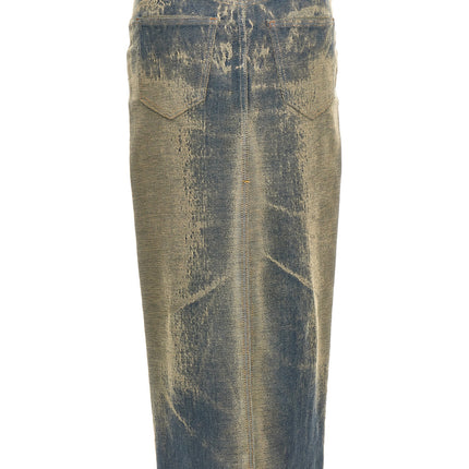Darkpark Blue Cotton Mini Skirt