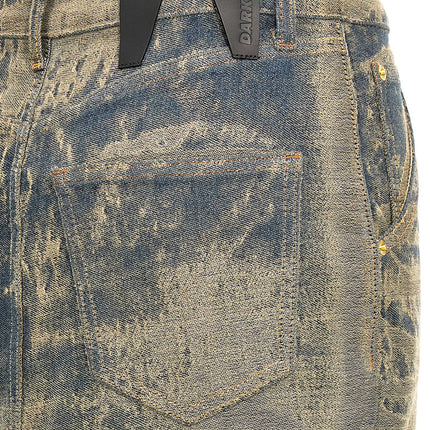 Darkpark Blue Cotton Mini Skirt